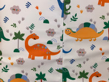 Load image into Gallery viewer, Car Changing Pad: Dinosaurs White 🦕
